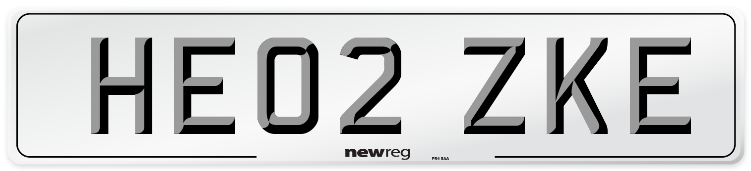 HE02 ZKE Number Plate from New Reg